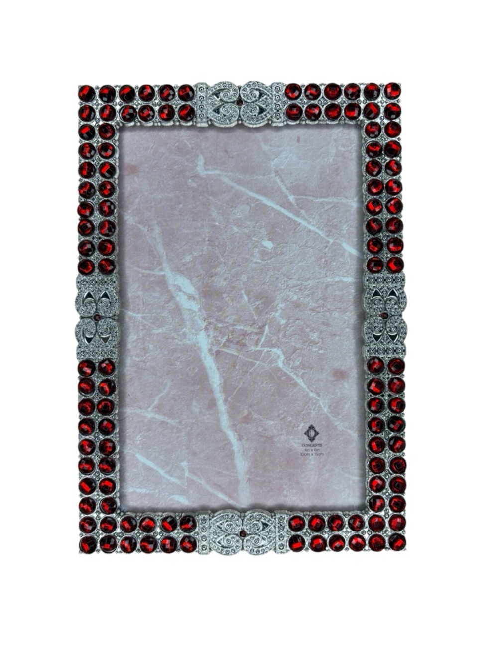 ⭐️ NWOT Concepts Embellished Red and Silver Decorative Picture Frame- 4” x 6”